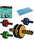 Гімнастичне спортивне фітнес-колесо Double wheel Abs health abdomen round  ⁇  Тренажер-ролик для м'язів, фото 5