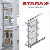 Карго для кухни Starax S-1143 галерея выдвижная 230х500х1850-2000мм, 6полок секция 300 мм