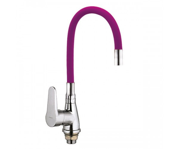 Змішувач для кухні WEZER SOP4-R045-PURPLE з гнучким виливом, фіолетовий