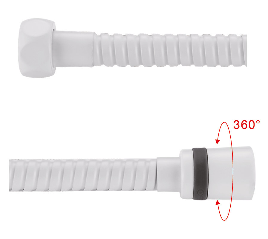 Душовий шланг GAPPO G45-8, латунь, 1500 мм, білий