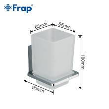Склянка для щіток Frap F1806, дві накладки, білий/хром, фото 1