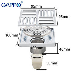 Вертикальний трап GAPPO G81051, латунь, 100х100 мм, хром