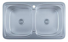 Мийка на дві чаші WEZER 7848(08) Deсоr 790x480x180 мм + сифон