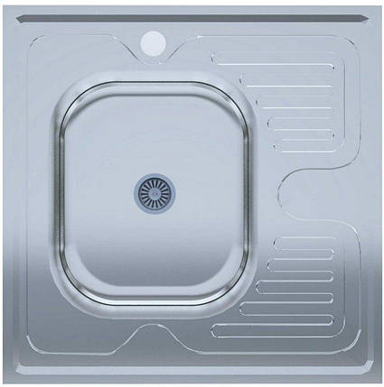 Кухонна мийка WEZER W6060L(06) Satin 600x600x160 мм + сифон, фото 1