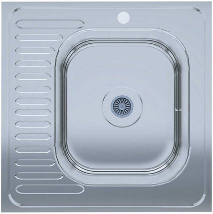 Кухонна мийка WEZER W6060R(06) Satin 600x600x160 мм + сифон, фото 1