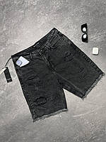 Шорты джинсовые мужские черные тесно-серые