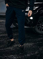 Мужские спортивные штаны Nike весенние осенние трикотажные темно-синие