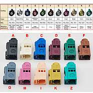 Антенний роз'єм FAKRA-C Female (мама) прямий обтискний під кабель RG-174 RG-316 LMR-100 синій конектор, фото 3