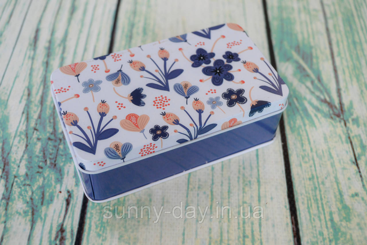 Жестяная коробка 115х65х40мм принт Цветы №8 (ID#1815759247), цена: 100 ...