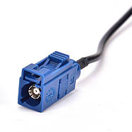 Антенний роз'єм FAKRA-C Female (мама) прямий обтискний під кабель RG-174 RG-316 LMR-100 синій конектор, фото 2