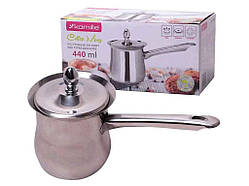 Турка з кришкою 440мл нержавіюча сталь для кави ТМ KAMILLE