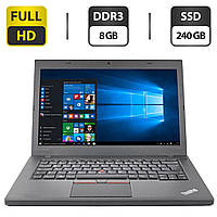 Ноутбук Lenovo Thinkpad T460/14"/Core i5-6300U 2 ядра 2.4GHz/8GB DDR3/240GB SSD/HD Graphics 520/Webcam