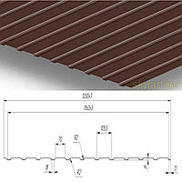 Профнастил С-10 0.35 мм Ral 8017 полиэстер (шоколад)