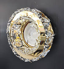 Накладний світильник кришталевий 10 см золото, фото 5