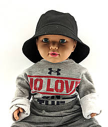 Панама дитяча 52, 54 розмір бавовна для хлопчика панамка головні убори чорний (ПД234)