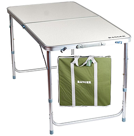 Стіл складаний туристичний для відпочинку на природі 60х120х55/62/69см Ranger Time TA-21408 з чохлом