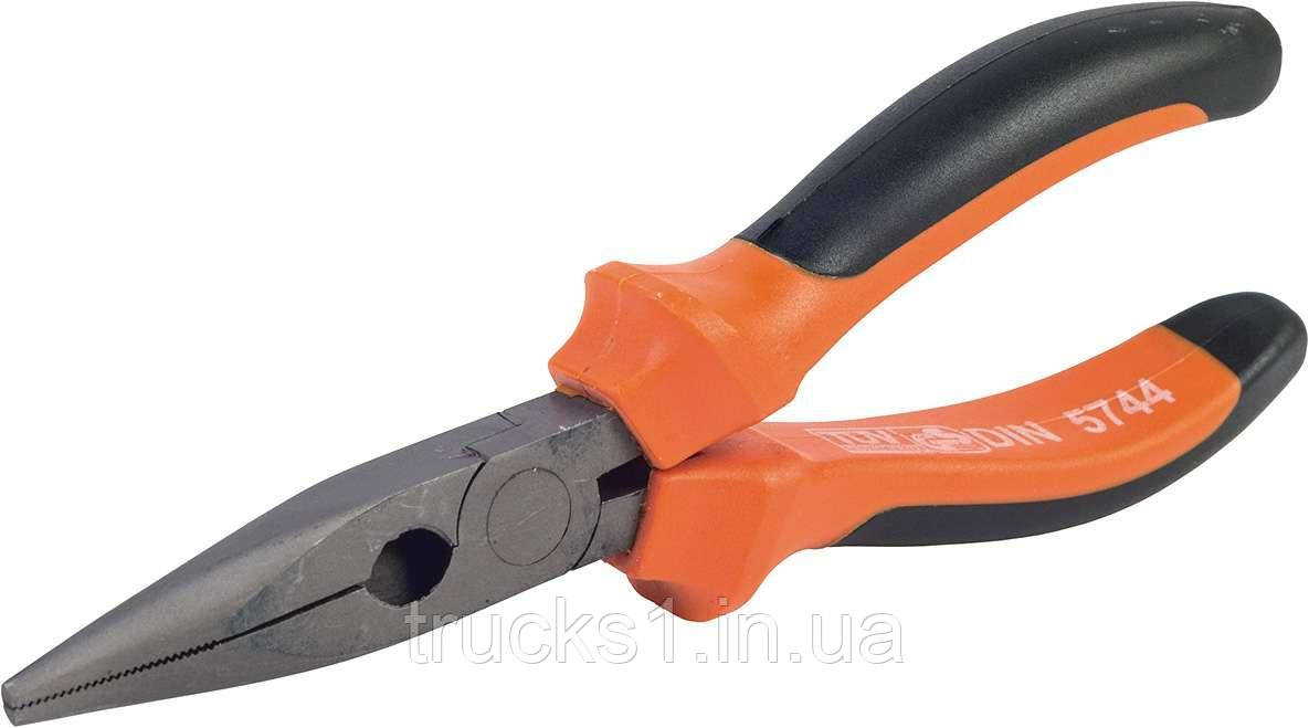 Плоскогубці подовжений. прямі з комб. ручкою, Мо 160 мм, PREMIUM 40-023 (MIOL), фото 1