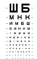 Таблица Сивцева Головина для взрослых для проверки зрения буквы и кольца Ландольта