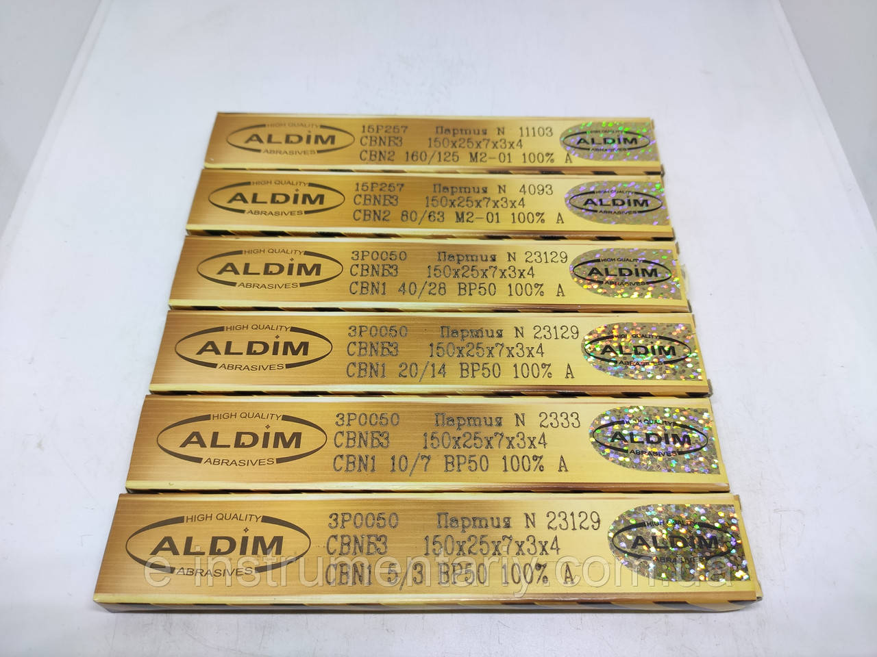 Набір ельборових брусків ALDIM з 6 шт - МО і МФ 150x25x7х3