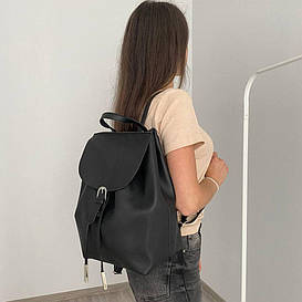 Жіночий рюкзак чорний повсякденний місткий з еко шкіри Tom&Rose