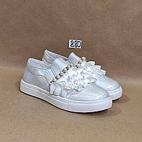 Белые туфли туфельки детские кеды на девочку в школу обувь для школы школьная обувь белая 30