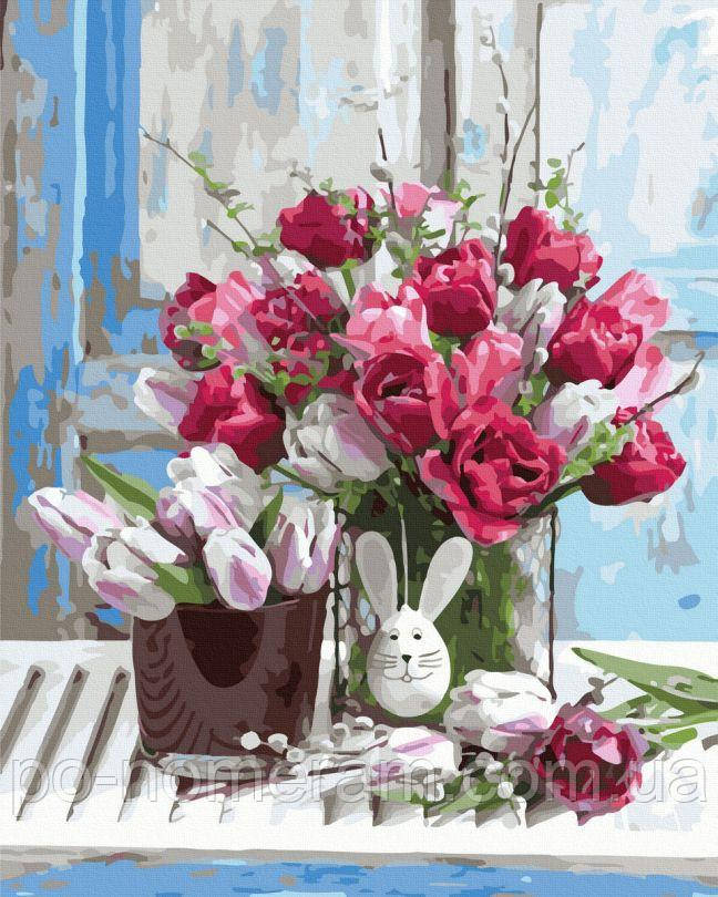 Акційна Полотно для малювання Тюльпани (BK-GX45149) 40 х 50 см, фото 1