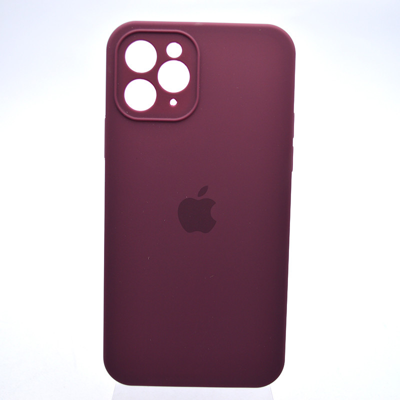 Чохол силіконовий з квадратними бортами Silicon case Full Square для iPhone 11 Pro Marsala, фото 1