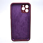 Чохол силіконовий з квадратними бортами Silicon case Full Square для iPhone 11 Pro Marsala, фото 4