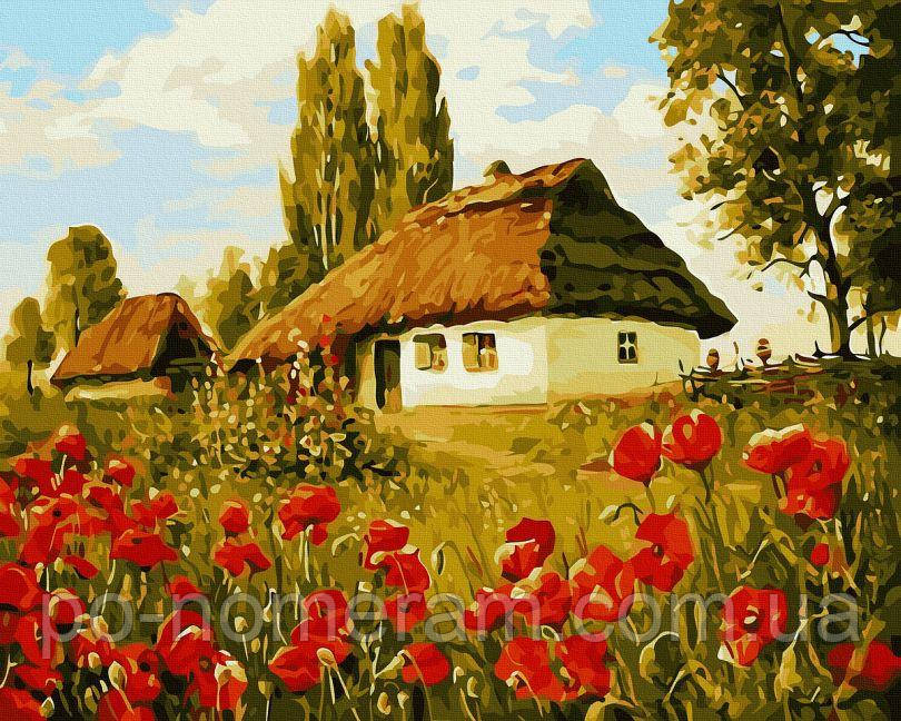 Топ-продажів Живопис по номерам Raskraski Будиночок в маках (BK-GX8271) 40 х 50 см, фото 1