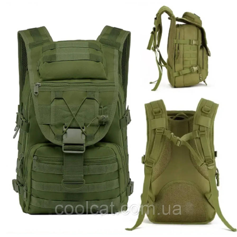 Рюкзак тактичний на 40л (48х30х23 см) M-09, Оливковий / Рюкзак для кемпінгу із системою Molle