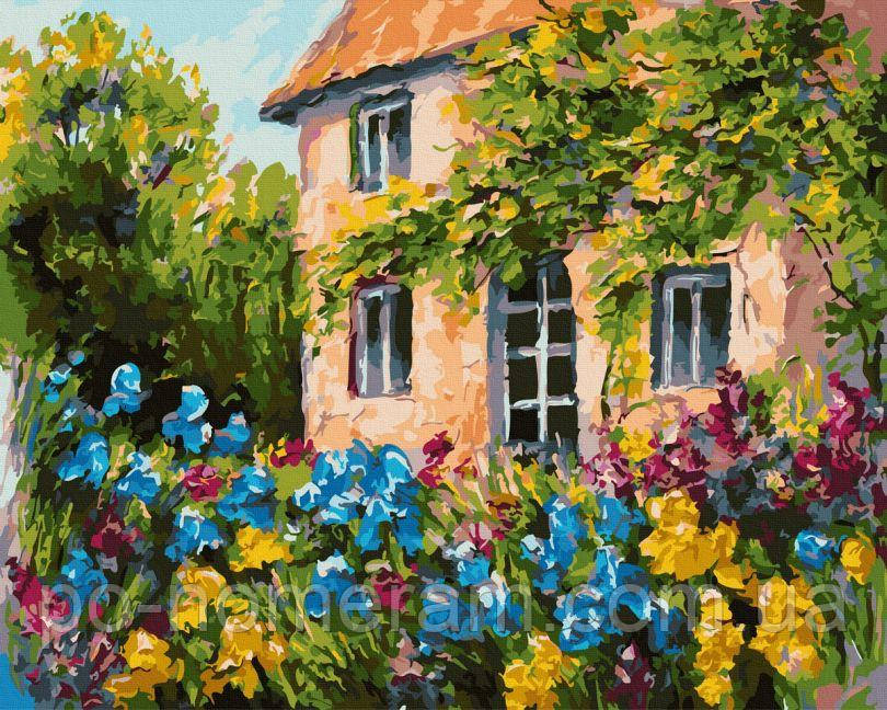 Акційна Картина Розмальовка Будинок у квітах (BK-GX43170) 40 х 50 см, фото 1