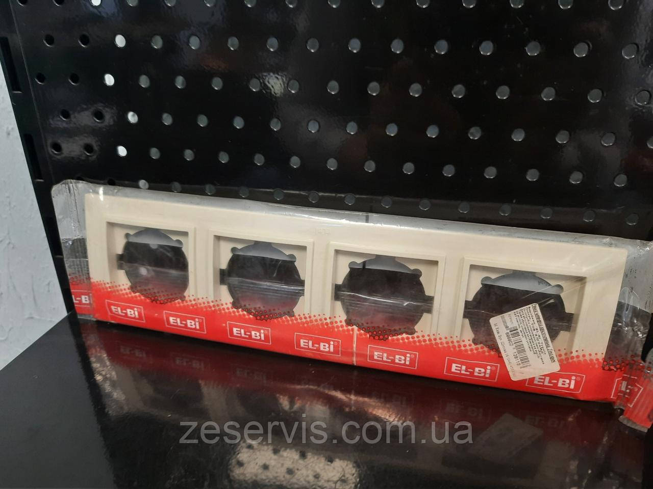 Рамка 4-на, кремова, ZENA, ELBI, фото 1