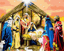 Розмальовка для дорослих Raskraski Народження Ісуса (BK-GX30508) 40 х 50 см (Без коробки)