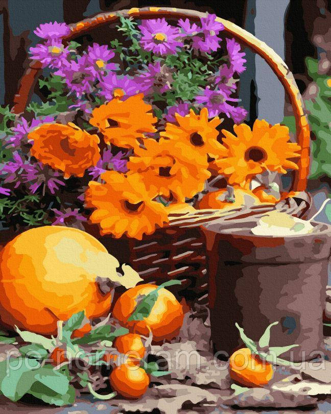 Акційна Картина за номерами Квіти у корзині (BK-GX44980) 40 х 50 см, фото 1