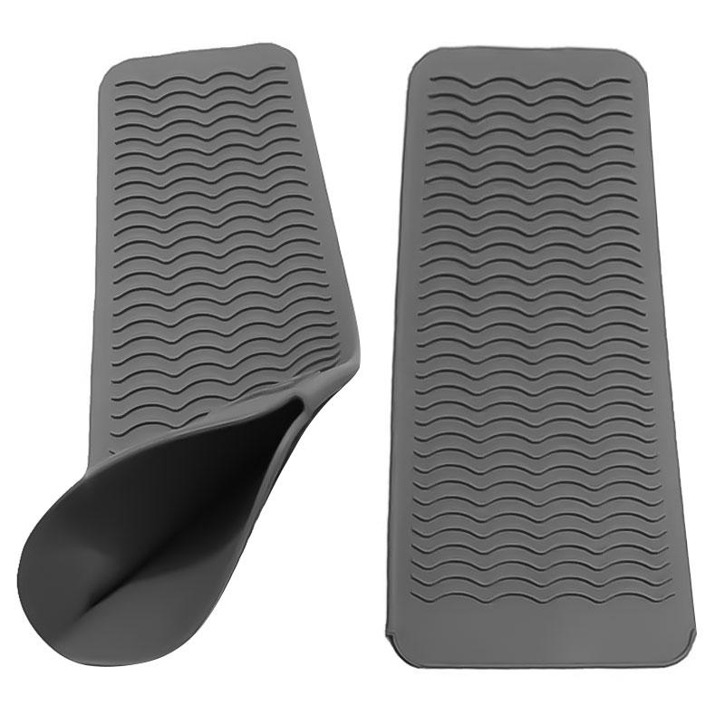 Термостійкий перукарський силіконовий килимок-кишеня 142х286 мм (чорна)