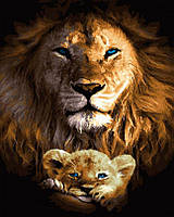 Рисование по номерам Лев и львенок (BRM45013) 40 х 50 см