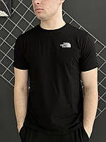 Мужская футболка The North Face черная летняя хлопковая , Спортивная футболка TNF черная стрейч-коттон trek