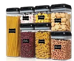 Набір контейнерів для зберігання харчових продуктів 7 шт., сипких і рідин із герметичною кришкою