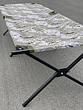 Розкладушка нато стандарт металева польова. Посилена розкладачка ліжко польове. Світлий піксель, фото 5