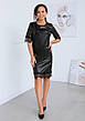 Чорна сукня з еко шкіри з мереживом, фото 7