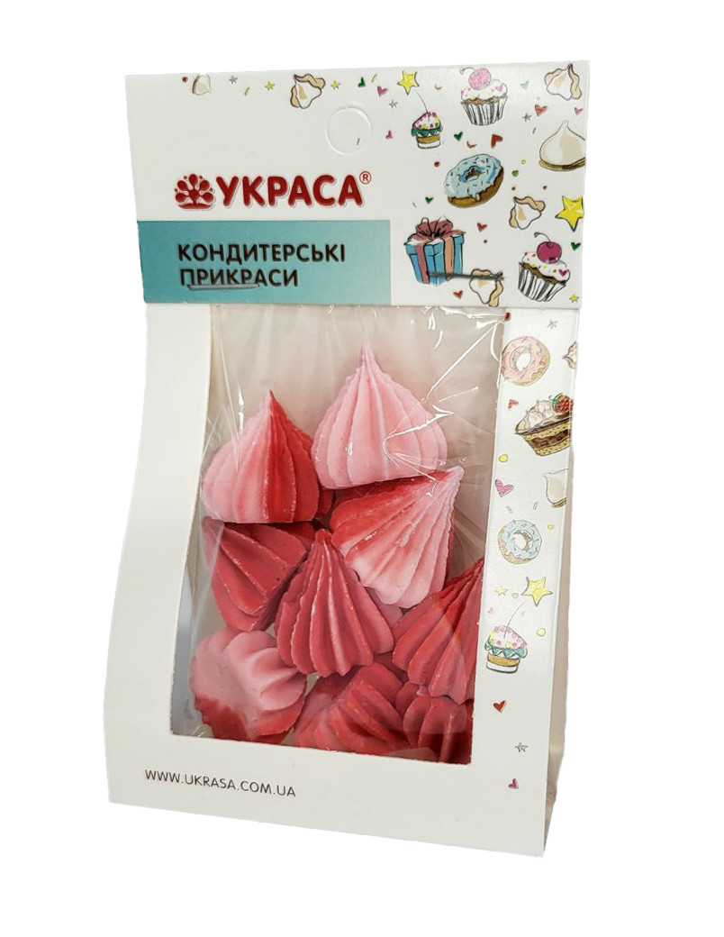 Безе Червоні з рожевим 9 шт
