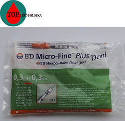 Шприц мікрофайн плюс DEMI 0,3 мл 0,30 (30G)*8 мм 10 шт.