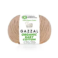 Gazzal ORGANIC BABY COTTON (Газзал Органiк Бейбi Котон) № 441 пудра (Пряжа 100% органічна бавовна)