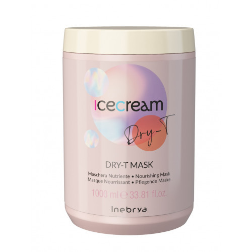 Маска для сухого, фарбованого та кучерявого волосся Inebrya Ice Cream Dry-T Mask 1000 мл, фото 1