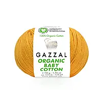 Gazzal ORGANIC BABY COTTON (Газзал Органик Бейби Коттон) № 447 ярко-желтый (Пряжа 100% органический хлопок)