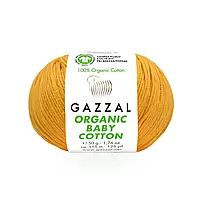 Gazzal ORGANIC BABY COTTON (Газзал Органiк Бейбi Котон) № 447 яскраво-жовтий (Пряжа 100% органічна бавовна)