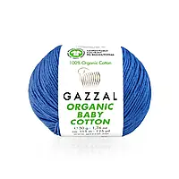 Gazzal ORGANIC BABY COTTON (Газзал Органiк Бейбi Котон) № 449 синій (Пряжа 100% органічна бавовна)