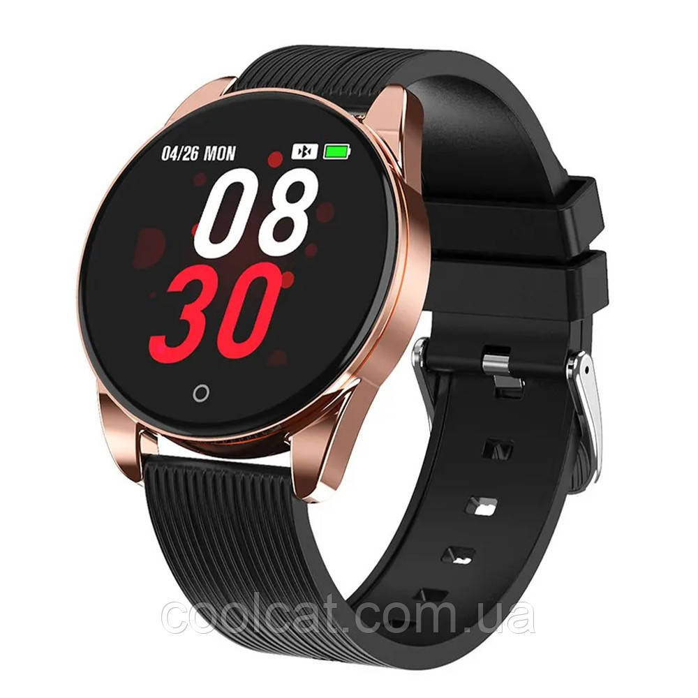 Розумний годинник Smart M12, Чорний / Наручний Bluetooth годинник / Годинник для тренувань та відстеження серцевого ритму