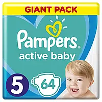 Подгузники PAMPERS Детские подгузники Activebaby Junior Экономичная Упаковка 64 5 размер