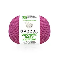 Gazzal ORGANIC BABY COTTON (Газзал Органик Бейби Коттон) № 454 фуксия (Пряжа 100% органический хлопок)